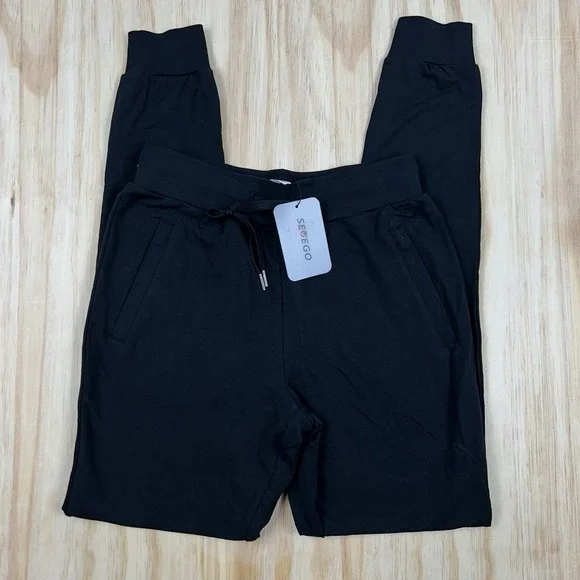 Sevego Inseam 32" Joggers Men Small Black Lightweight Sweatpants Athletic Gym - Picture 1 of 10